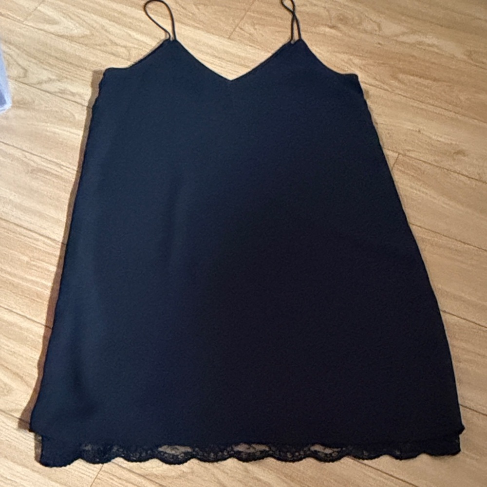 Black Lace-Trim Slip Dress - Women Intimates